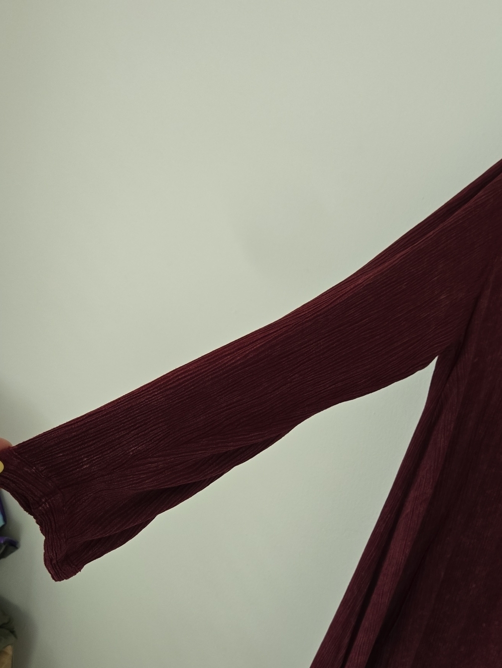Free People Crinkle Spin Me Tunic Shirt Dress Burgundy Size Small NWOT Boho Over - Picture 5 of 12